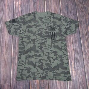 Howitzer Shirt Mens Extra Large Green Camo American Flag Snake Graphic Tee